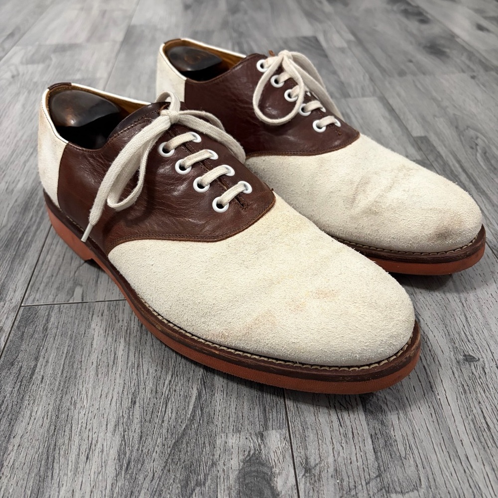 RALPH LAUREN Saddle Classic Two-Tone Men's Shoes Made in Italy Sz 11D